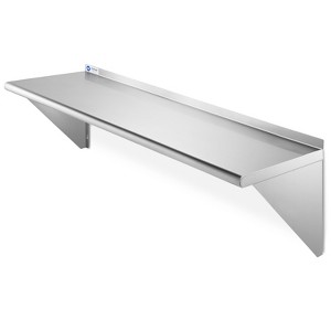 GRIDMANN 16 Gauge Stainless Steel Kitchen Wall Mount Shelves with Backsplash - NSF Certified - 1 of 4
