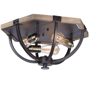 Maxim Lighting Lodge 3 - Light Flush Mount in  Weathered Oak/Bronze - 1 of 4