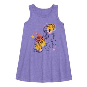 Girls' - My Little Pony - Blue Belle Graffiti Graphic Sleeveless Aline Dress - 1 of 3
