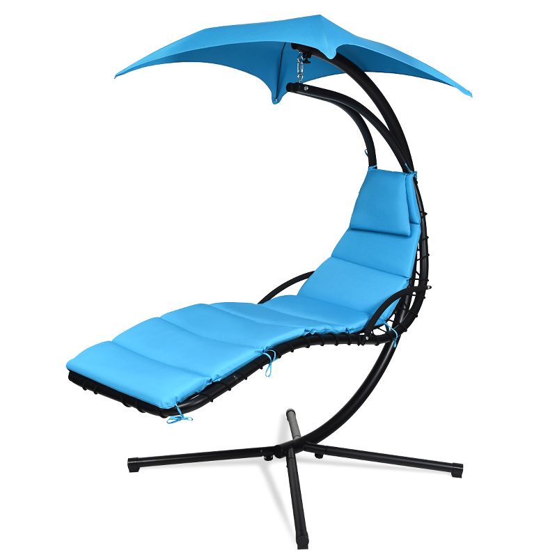 Tangkula Patio Hammock Chair Floating Hanging Chaise Lounge Chair W/ Canopy, 1 of 10