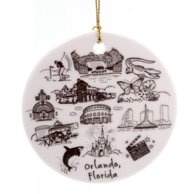 Holiday Ornaments 3.0" Orlando Florida Flat Ornament City Landmarks  -  Tree Ornaments