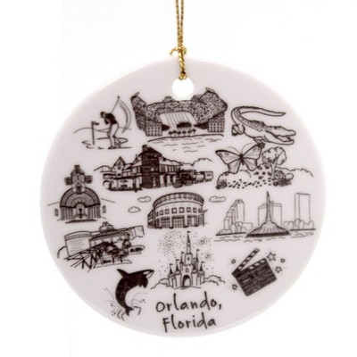 Holiday Ornaments 3.0" Orlando Florida Flat Ornament City Landmarks  -  Tree Ornaments