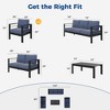 Heynemo Aluminum Outdoor Patio Furniture Set, Outdoor Sectional Metal Sofa with 5'' Cushion and Coffee Table for Balcony, Garden - 3 of 4