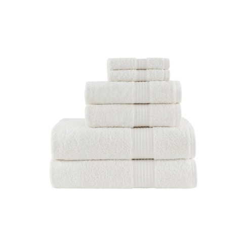 6pc Organic Cotton Bath Towel Set White : Target