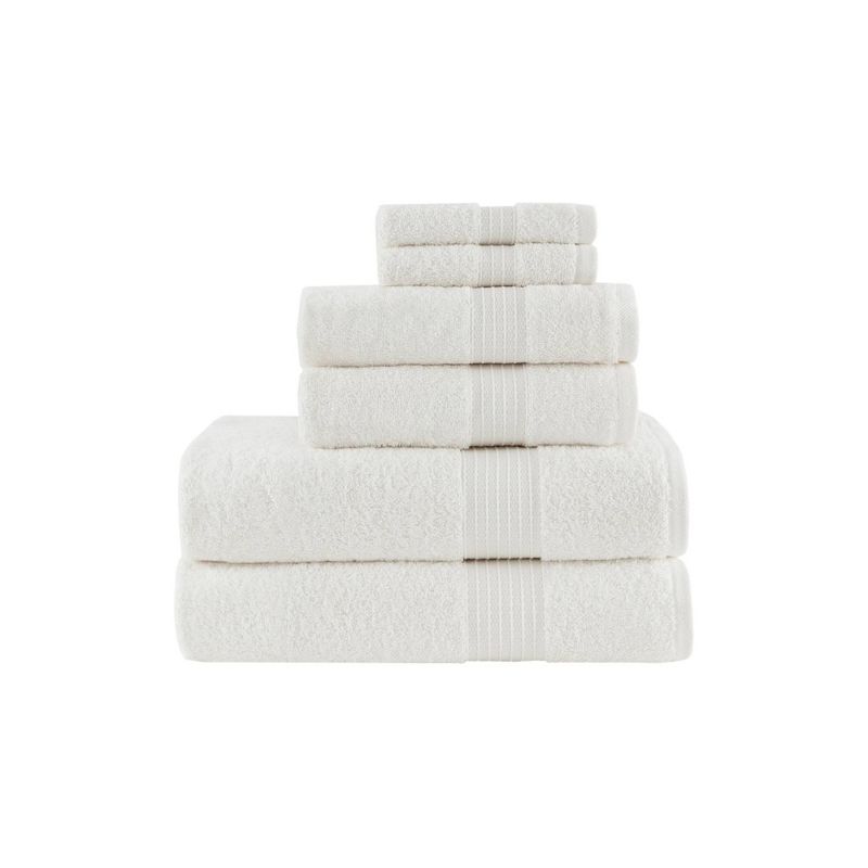 100% Organic Cotton 6pc Absorbent Ultra Soft Bath Towel Set, 1 of 11