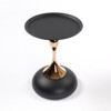 Syemin End Tables Mermaid Tail End Modern Metal Pedestal Coffee Table Minimalist Accent Table Decoration for Living Room, Black, 15.7"*15.7"*21.2" - 2 of 4