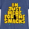 Girls' - Instant Message - I'm Just Here For The Snacks Fitted Short Sleeve Graphic T-Shirt - 2 of 4