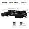 146'' Flannelette U-Shaped Modular Sectional Sofa with Movable Ottoman, Boneless Design, and Deep Seat - 4 of 4