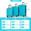 BEAFUP 3 Piece Luggage Sets ABS Lightweight Suitcase with Two Hooks, Spinner Wheels, TSA Lock, (20/24/28) - 3 of 4