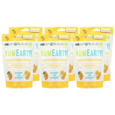 Yumearth Organic Cheeky Lemon Hard Candies - Case of 6/3.3 oz