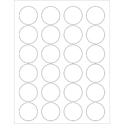 Box Partners Laser Labels 1.625" Circle White 2400/Case LL144