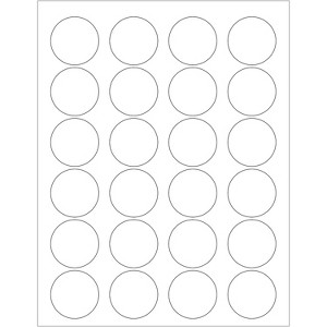 Box Partners Laser Labels 1.625" Circle White 2400/Case LL144 - 1 of 1