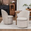 YOUNIKE Swivel Accent Chair 21" Wide Round Barrel Chair Modern Upholstered Living Room Chair Makeup Chair for Bedroom, Boucle Fabric - 2 of 4