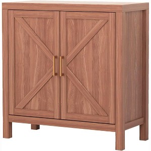 COUCHETA Multi - Storage Cabinet with Doors, Floor - Standing Sideboard Buffet Table for Kitchen/Living Room/Entryway, 14"D x 30"W x 35.5"H(Oak) - 1 of 4