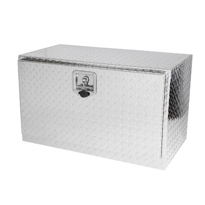 Truck Bed Toolbox Flatbox Waterproof Heavy Duty Aluminum Stripes Tread Pattern RV Storage Organizer Tool Box