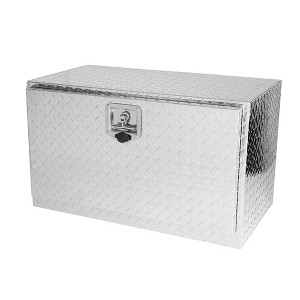 Truck Bed Toolbox Flatbox Waterproof Heavy Duty Aluminum Stripes Tread Pattern RV Storage Organizer Tool Box - 1 of 4