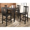 5pc Pub Dining Set with School House Stools Black - Crosley: Counter Height, Rubberwood, Non-Extension, Seats 4 - 2 of 4