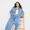 Women's Relaxed Denim Button-Down Shirt - Future Collective Light Blue - 3 of 3