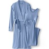 Lands' End Women's Cozy 3 Piece Pajama Set - Robe Top and Pants - 3 of 4