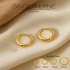 Stainless Steel Hoop Earrings by Ginger Lyne Huggie Style for Lobe Cartilage Piercing Body Jewelry - 2 of 4