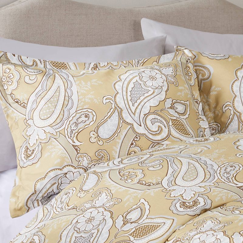 Madison Park Sandra Paisley Print with Sheets Comforter Bedding Set Wheat , 3 of 8