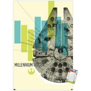 Trends International Star Wars: Mid-century Modern - Millennium Falcon Unframed Wall Poster Prints - 1 of 4