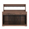 YOOCOZZ Dog Crate Furniture for Large or 2 Medium Dogs, with 2 Storage Drawers, Shelves, TV Stand End Table and Divider Locks-Brown - 3 of 4