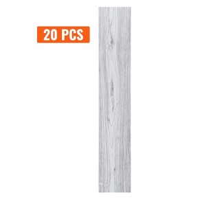 VEVOR Self Adhesive Vinyl Floor Tiles 36 x 6 inch, 20 Tiles 0.62mm Thick Peel & Stick, Light Gray Wood Grain DIY Flooring for Kitchen, Dining Room - 1 of 4