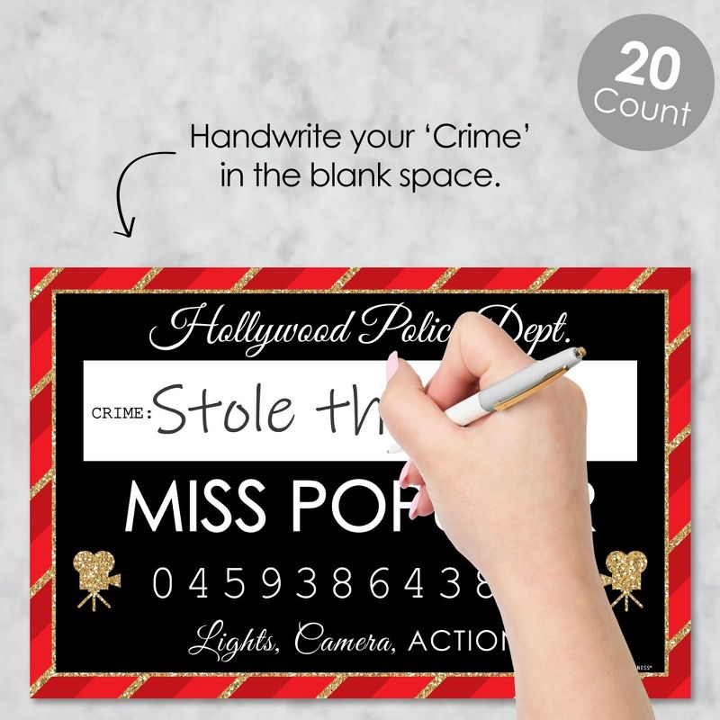 Big Dot of Happiness Red Carpet Hollywood - Movie Night Party Mug Shots - Photo Booth Props Kit - 20 Count, 2 of 8