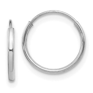Black Bow Jewelry Children's 11mm Endless Hoop Earrings in 14k White Gold - 1 of 4