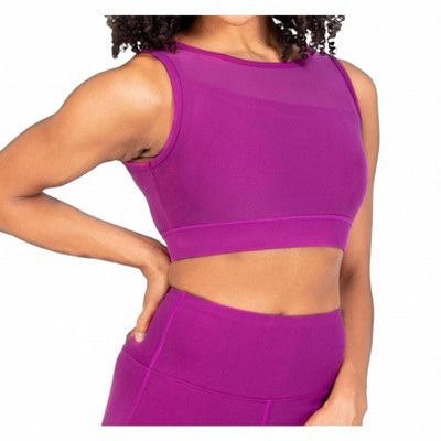 Women's Recycled Polyester Double Layer Bra Top With Mesh - Body Wrappers