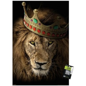 Trends International Reinders: Animals - Lion Boss Crown Unframed Wall Poster Prints - 1 of 4