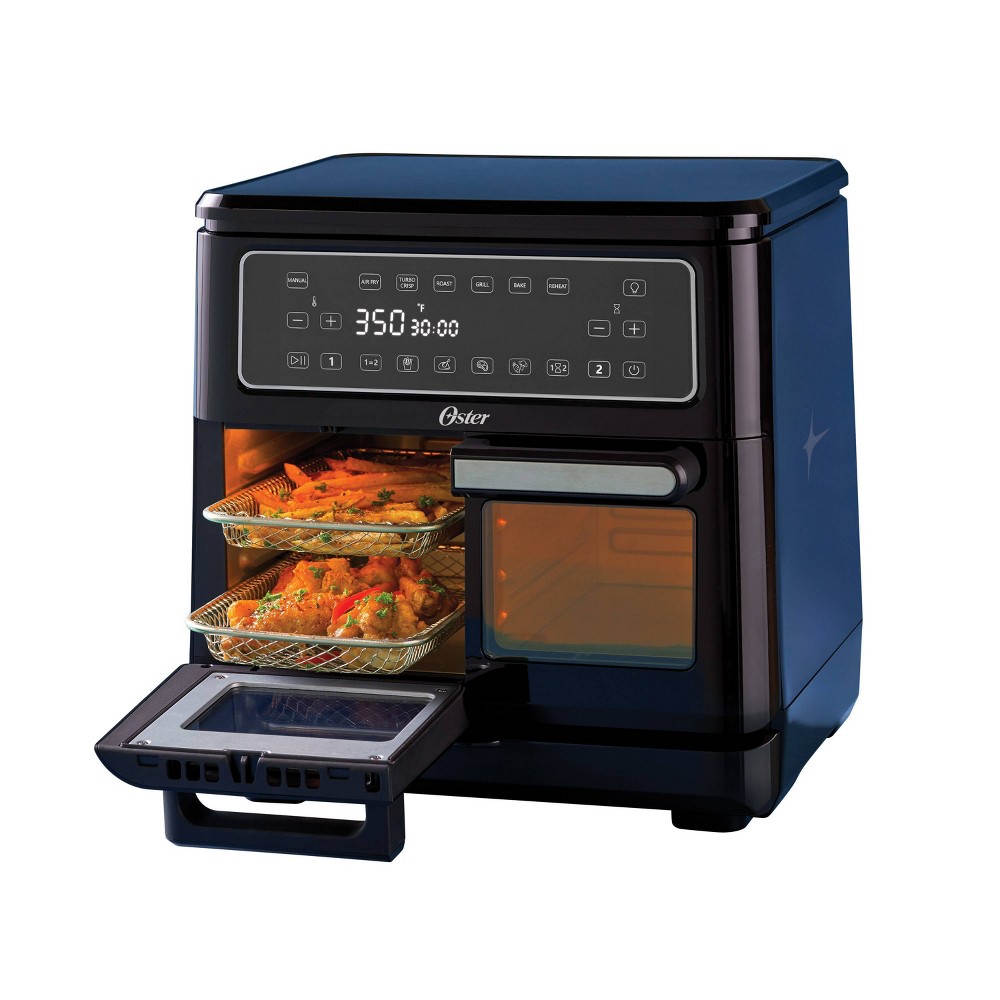 Photos - Fryer Oster 5-Quart Flex Dual Zone Air  Oven Stainless Steel: 1500W Electric , Dishwasher-Safe Parts, Silver 