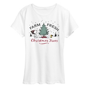 Women's - Peanuts - Farm Fresh Trees Short Sleeve Graphic T-Shirt - 1 of 4