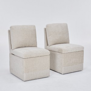 Aortzio Upholstered Side Chair Dining Chair With Casters (Set of 2) - 1 of 4