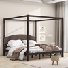 King Size Canopy Platform Bed, Wooden Bed Frame with Headboard and Support Legs -ModernLuxe - 2 of 4