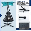 72.83'' Blue Hanging Chaise Lounger with Removable Canopy, Outdoor Swing Chair with Built-in Pillow - 4 of 4