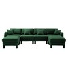 Boucle U-Shaped 4-Seater Sectional Sofa with Shell Armrests & 2 Ottomans - 4 of 4