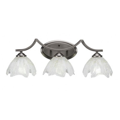 Toltec Lighting Zilo 3 - Light Vanity in  Graphite with 7" Gold Ice Shade
