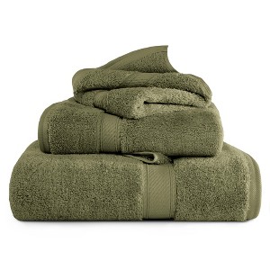 Egyptian Cotton Ultra Plush Quick Dry Towel and Washcloth Set by Blue Nile Mills - 1 of 4