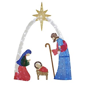 Glowing 54-Inch Nativity Scene with 115 Cool White LED Lights - 1 of 4