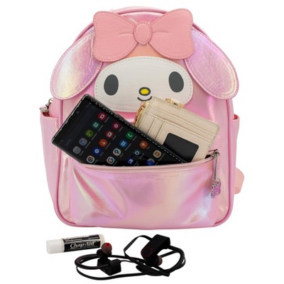My Melody Big Face Cosplay Mini PU Backpack Purse, Shoulder Bag with Epoxy Filled Metal Bow Charm, 10.5 Inch, Adjustable Straps, Faux Leather — фото 4