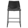 Set of 2 Laslo Modern Upholstered Faux Leather Counter Height Barstools - Saracina Home - 3 of 4