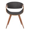 Armen Living,Butterfly Mid-Century Dining Chair in Walnut Finish and Charcoal Fabric - 2 of 4
