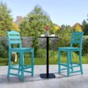 Costway Outdoor HDPE Bar Stool Patio Tall Chair Backrest Footrest All Weather Gray/Turquoise/Black/Navy - 2 of 4