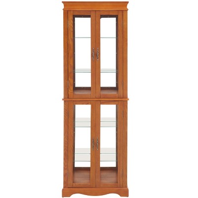 NicBex 70.08 Inch Kitchen Pantry Storage Cabinet with 4 Glass Doors and Light for Dining Room,Bathroom,Kitchen