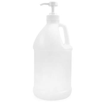 Cornucopia Brands Half Gallon Plastic Jug w/Pump 64oz/2 Quart Bottle w/ Pump Top for DIY Hot Sauce, Soap, Etc