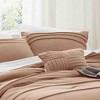 BAGOKIE 4-Piece Pinch Pleat Striped Bed in a Bag Comforter Set for All Season - 3 of 3