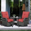 Belord Gray Wicker Swivel Rocking Chairs, Oversized Rocker Patio Chairs Rattan Glider Chairs with 4" Thick Seat Cushion - 2 of 4