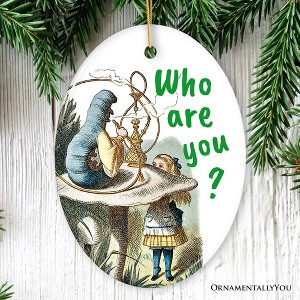 The Caterpillar Who Are You Vintage Ornament, Alice's Adventures in Wonderland Decor and Keepsake| OrnamentallyYou - 1 of 4